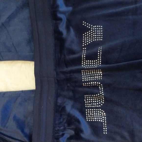 JUICY COUTURE RHINESTONE BLUE VELOUR LOUNGE SET size XL - Picture 3 of 9